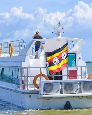 Boat cruise on calm Ugandan waters